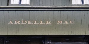 ardelle mae parlor car luxury passenger coach, photo shows letting on side with name