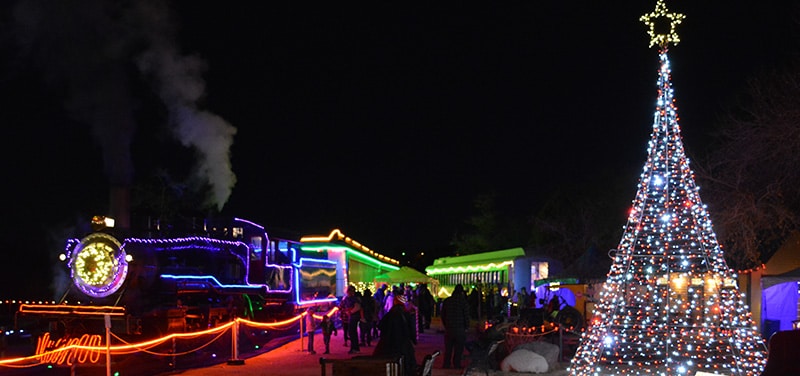 Electric Holiday Train O' Lights | Virginia & Truckee Railroad