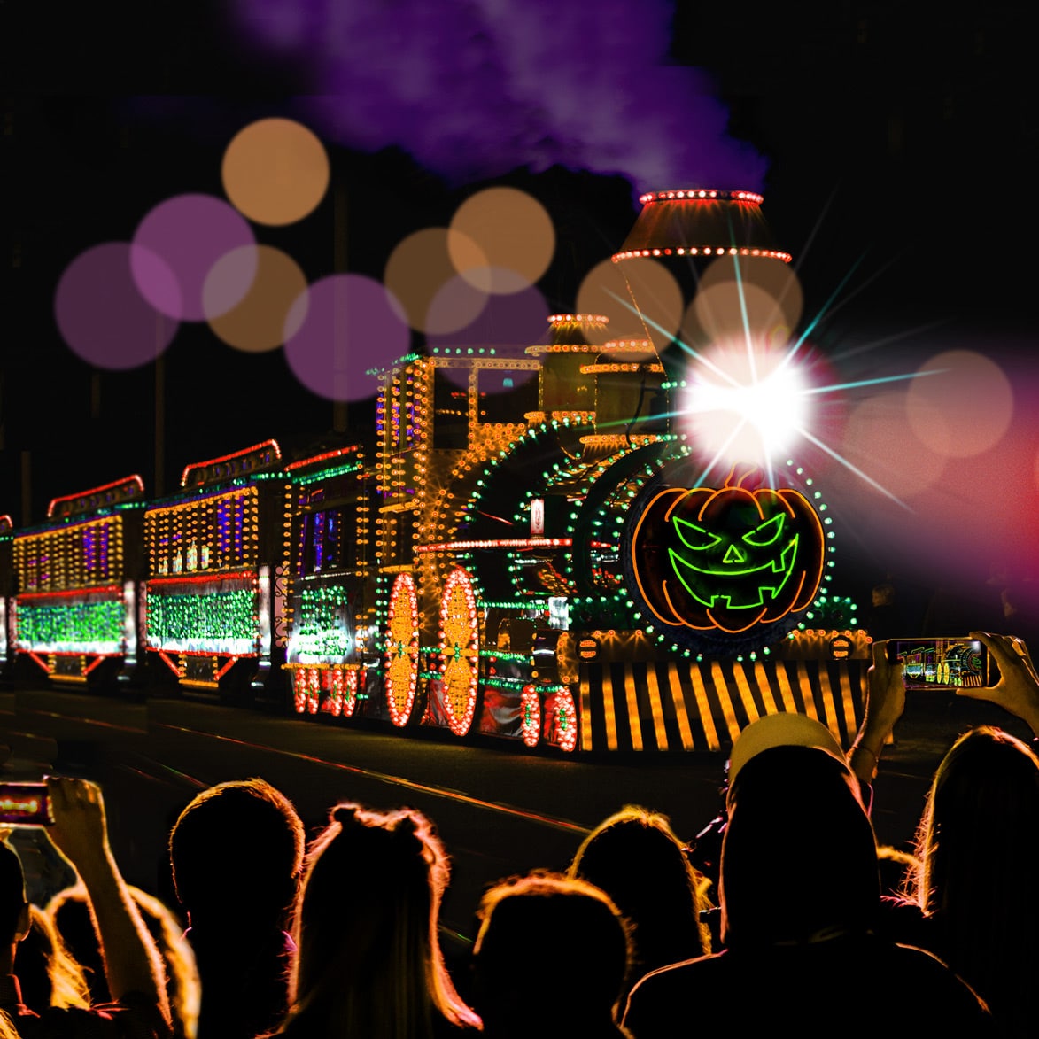 Eerie, Electric Halloween Train O' Lights Virginia & Truckee Railroad